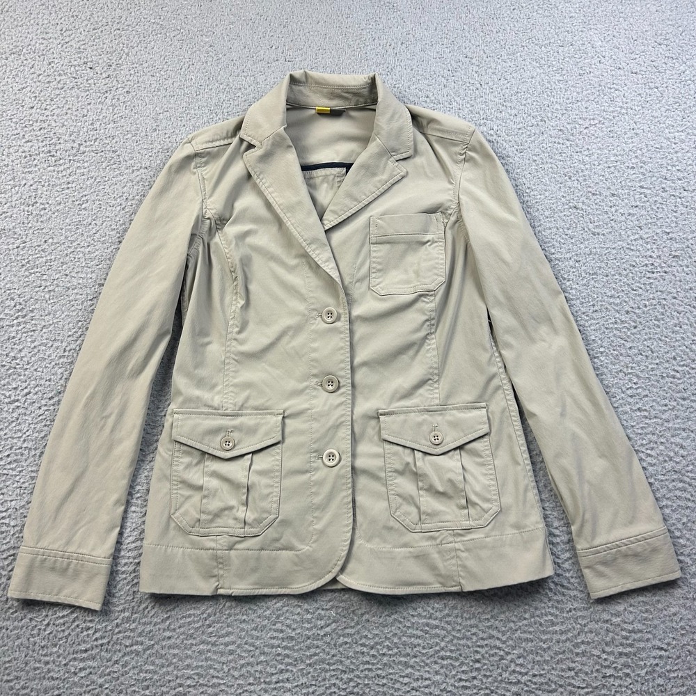 Eddie Bauer Travex Travel Blazer Womens 2 Beige Stretch Outdoors Trail
